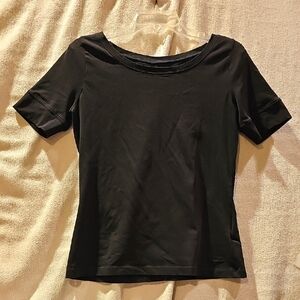 Patagonia women's M black ballet neck T-shirt seam down back